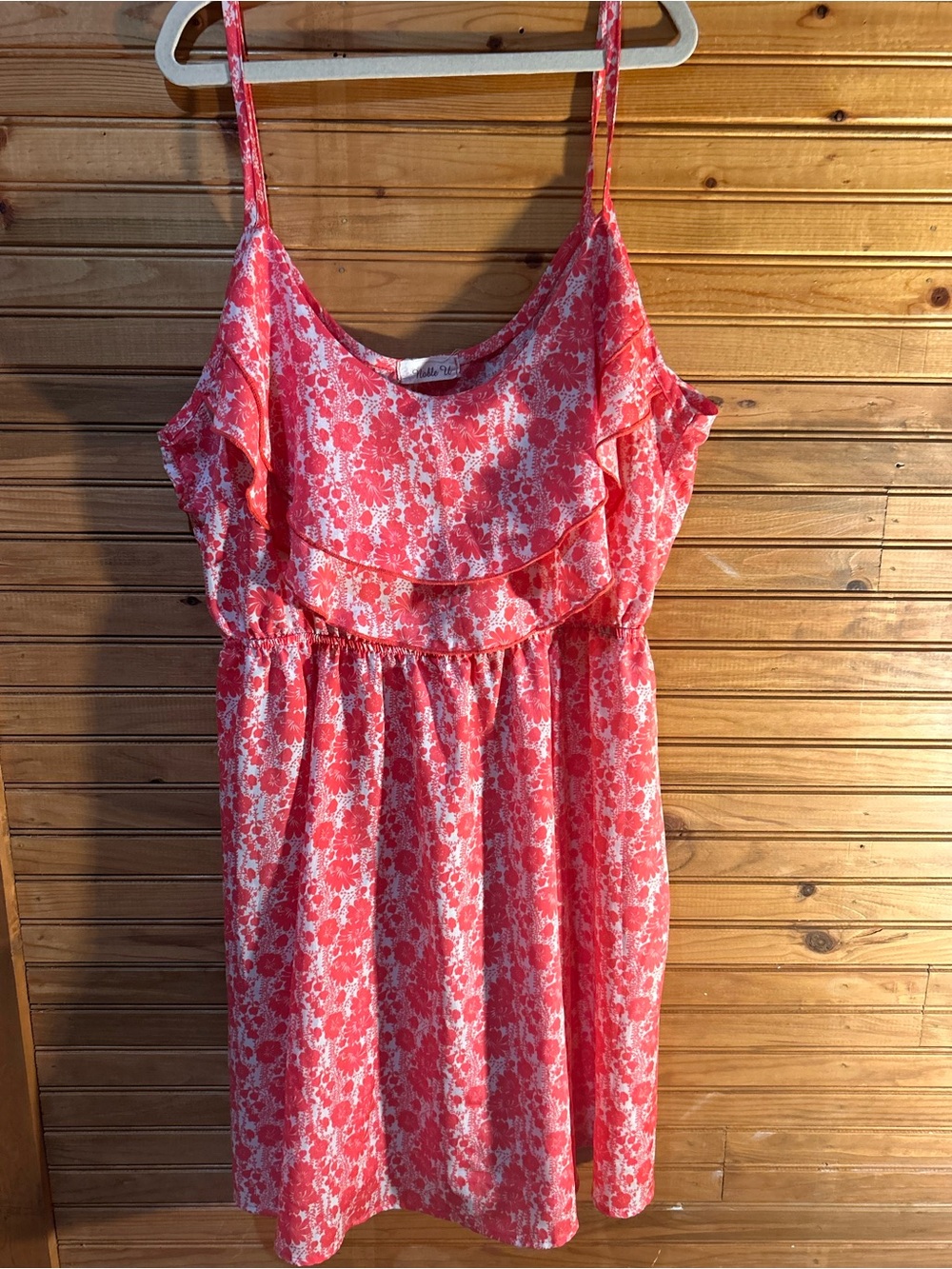 Womans Pink Floral Ruffle Sundress